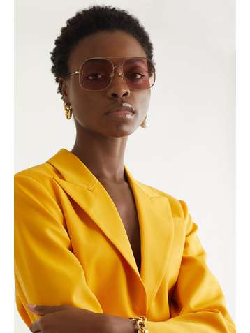 STELLA MCCARTNEY Aviator-style gold-tone sunglasses