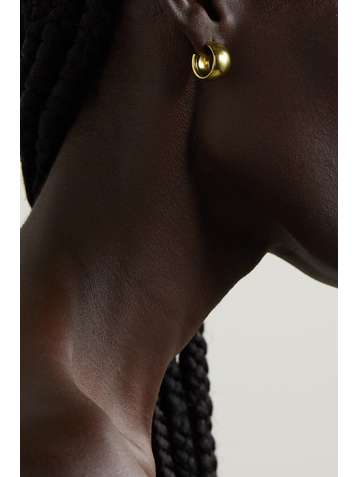 LAURA LOMBARDI + NET SUSTAIN Luna gold-plated hoop earrings