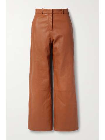 ROSETTA GETTY Textured-leather straight-leg pants