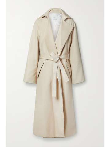 ROSETTA GETTY Belted textured-leather trench coat