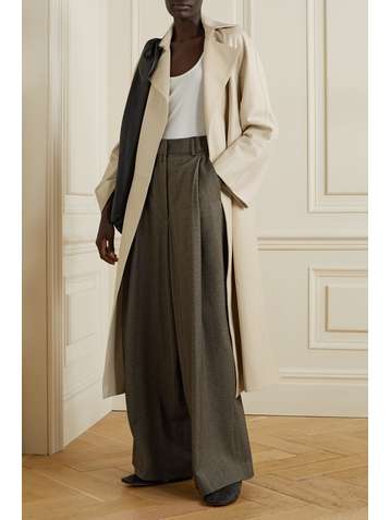 ROSETTA GETTY Belted textured-leather trench coat
