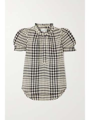 APIECE APART Los Altos checked cotton-gauze top