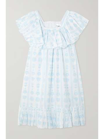 SINDISO KHUMALO Mini-robe en popeline de coton imprimée à volants - The Vanguard