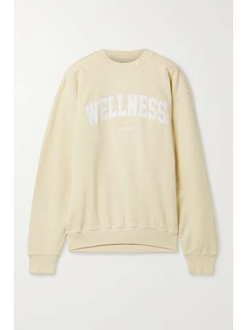 SPORTY & RICH Wellness embroidered cotton-jersey sweatshirt