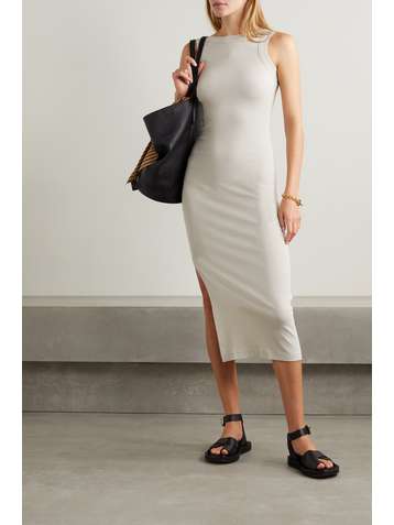 BITE STUDIOS Robe midi en coton stretch biologique côtelé