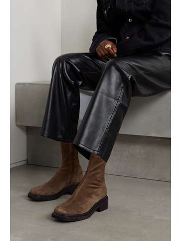 BY FAR Kah stretch-suede ankle boots