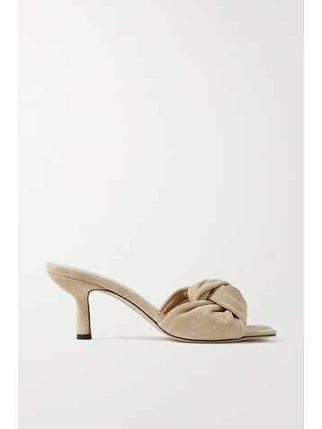 BY FAR Lana knotted suede mules