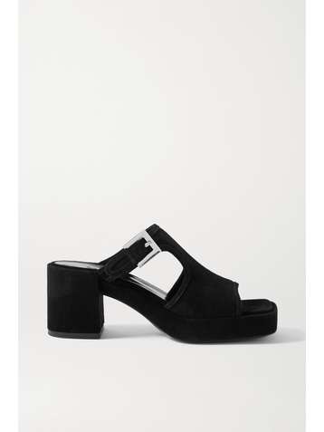 BY FAR Melba cutout suede mules