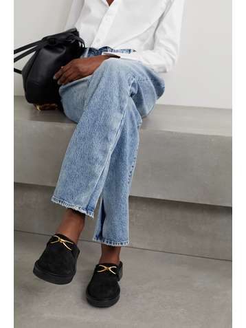 BY FAR Walker embellished suede mules