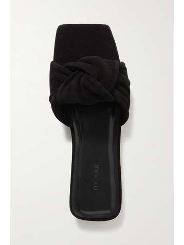 BY FAR Lima knotted suede slides