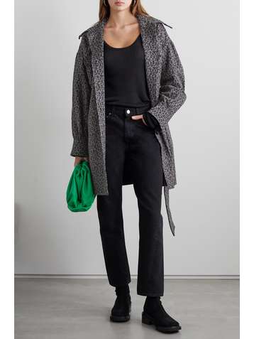 DIANE VON FURSTENBERG Manon belted leopard-print cotton and wool-blend coat