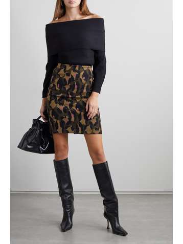 DIANE VON FURSTENBERG Lorna jacquard-knit wool-blend mini skirt