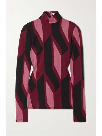 DIANE VON FURSTENBERG Haut à col montant en jersey Birdie