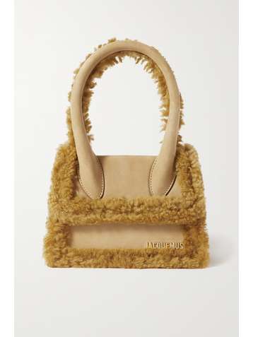 JACQUEMUS Le Chiquito Moyen shearling-trimmed leather tote