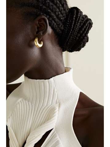 LOREN STEWART Crescent gold vermeil hoop earrings
