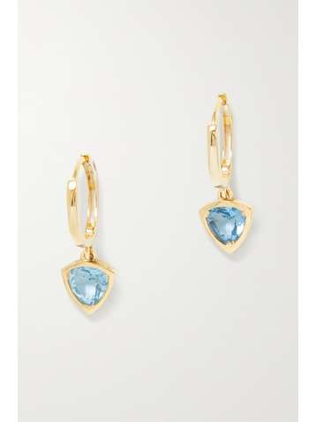 LOREN STEWART Trillion Huggies 14-karat gold topaz earrings