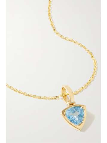 LOREN STEWART Trillion Charm 14-karat gold topaz necklace