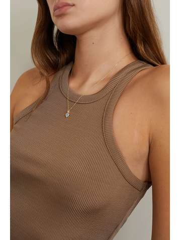 LOREN STEWART Trillion Charm 14-karat gold topaz necklace