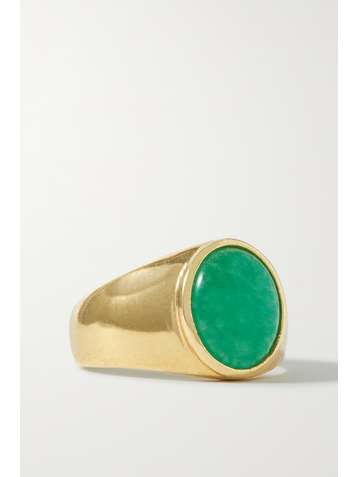 LOREN STEWART Classico gold vermeil Malaysia jade signet ring