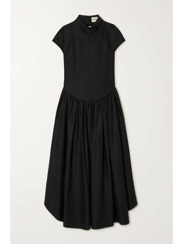 KHAITE Robe midi dos ouvert en serge de coton Lenore
