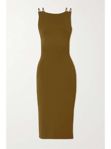KHAITE Robe midi dos ouvert en mailles Sofie