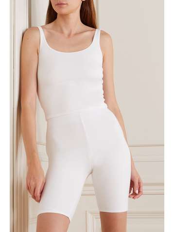 SKIN + NET SUSTAIN Aurora cropped stretch organic Pima cotton-jersey tank