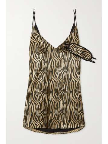 MARIKA VERA Hilary Set aus Schlafmaske und Nachthemd aus Satin mit Zebraprint