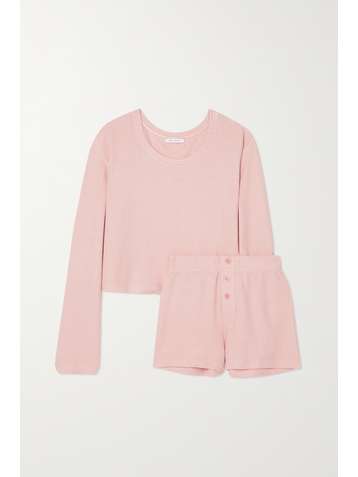 NINETY PERCENT + NET SUSTAIN waffle-knit stretch-TENCEL Lyocell pajama set
