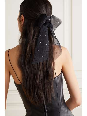 JENNIFER BEHR Raquel Swarovski crystal-embellished silk-organza hair clip
