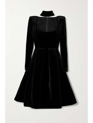 ALEX PERRY Porter pleated velvet dress