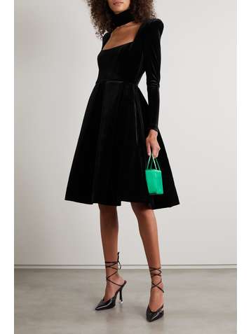 ALEX PERRY Porter pleated velvet dress