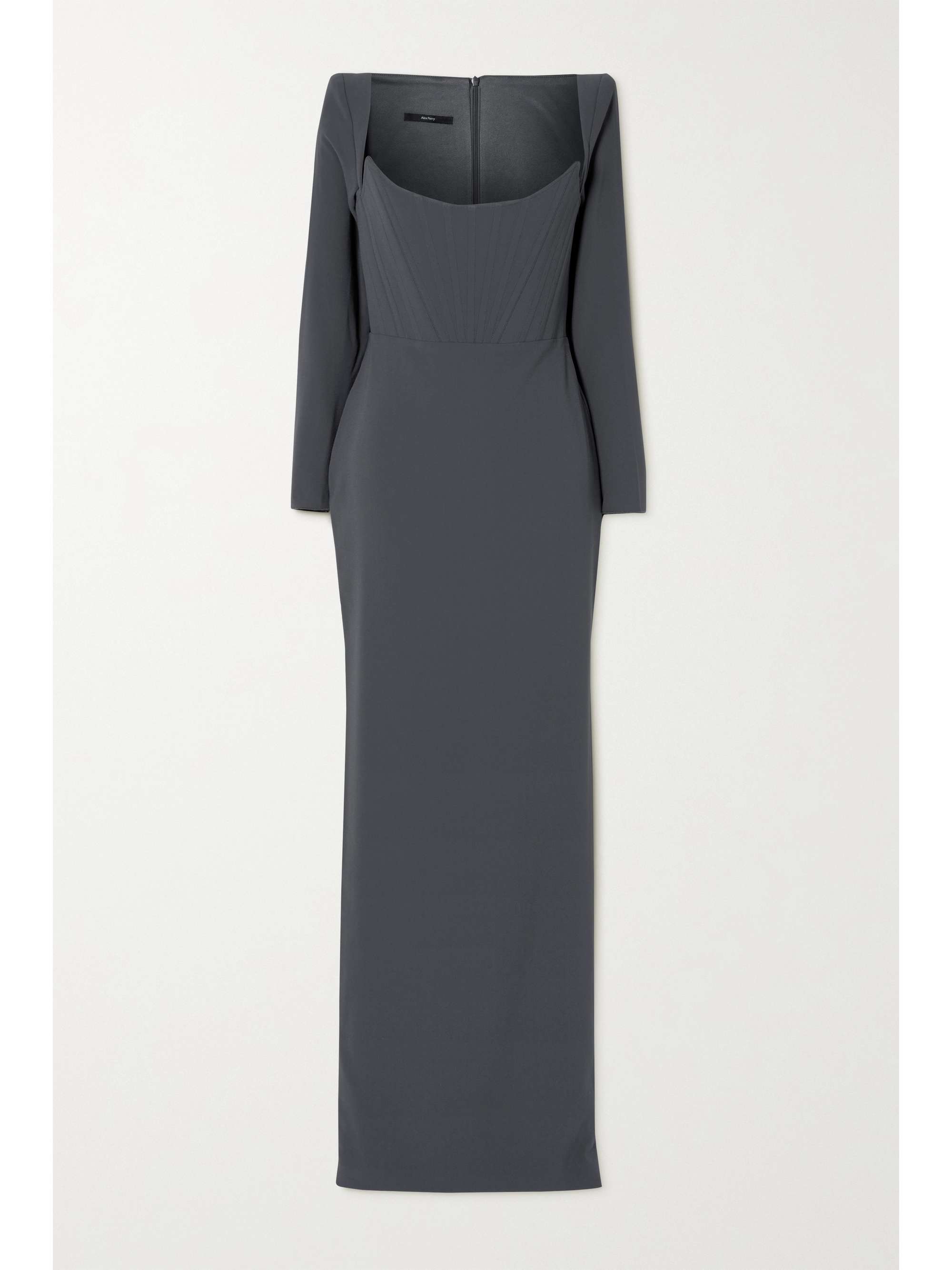 Charcoal Darius stretch-crepe gown 