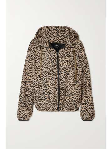 THE UPSIDE Lila Kapuzenjacke aus Shell mit Leopardenprint