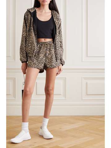 THE UPSIDE Lila Kapuzenjacke aus Shell mit Leopardenprint