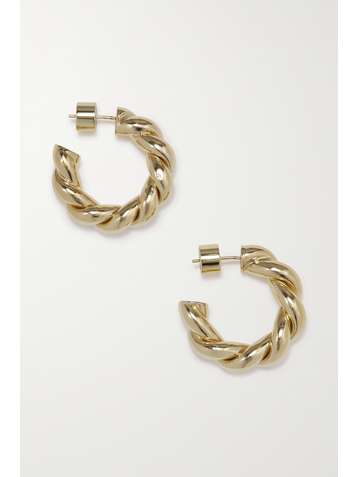 JENNIFER FISHER Double Twisted Lily Huggie gold-plated hoop earrings