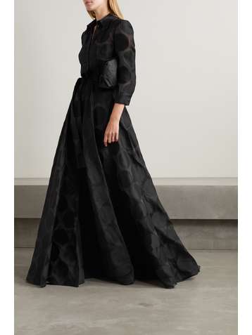 CAROLINA HERRERA Robe du soir en crêpe à fil coupé et à ceinture
