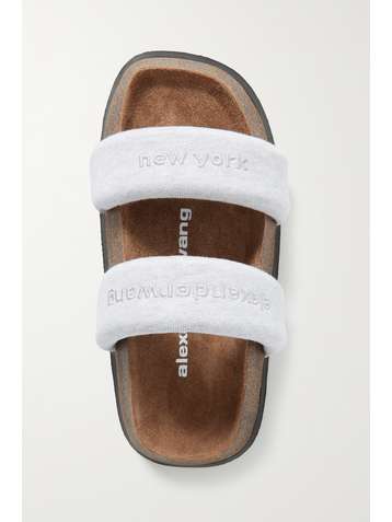 ALEXANDER WANG Ronan logo-embroidered cotton-jersey sandals