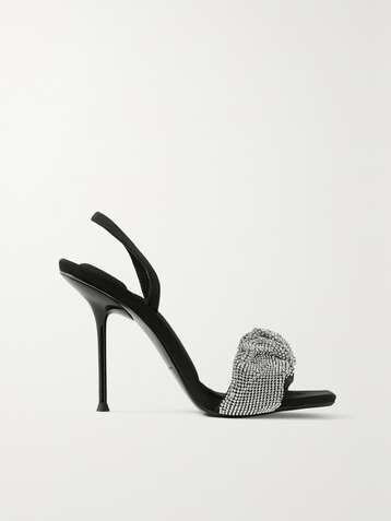 ALEXANDER WANG Sandales à brides arrière en daim à cristaux Julie