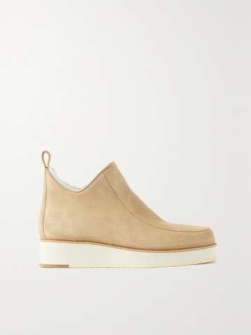 GABRIELA HEARST + NET SUSTAIN Harry shearling-lined suede ankle boots