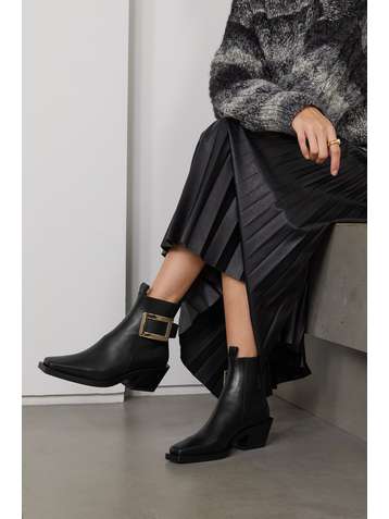 ROGER VIVIER Buckle-embellished leather ankle boots