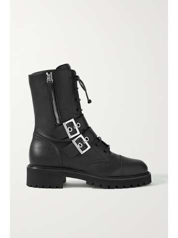 GIUSEPPE ZANOTTI Buckled leather ankle boots
