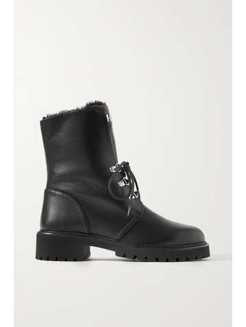 GIUSEPPE ZANOTTI Textured-leather combat boots