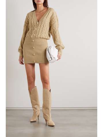 RETROFÊTE Tala cable-knit mini dress
