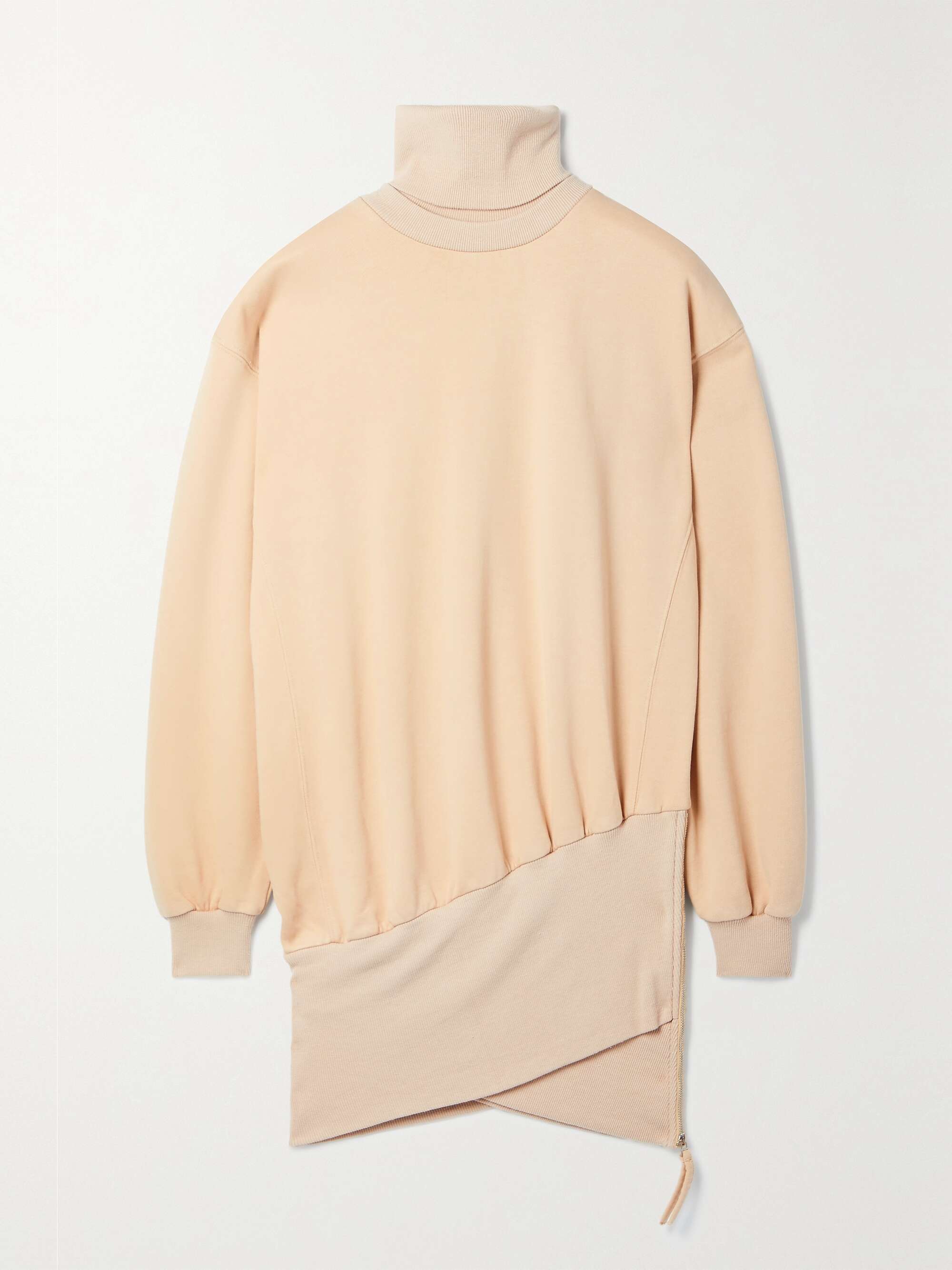 RETROFÊTE Desreen paneled cotton-jersey turtleneck mini dress | NET-A-PORTER