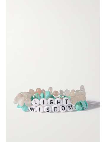 TBALANCE CRYSTALS Set aus zwei Armbändern mit Türkisen, Mondsteinen und Emaille
