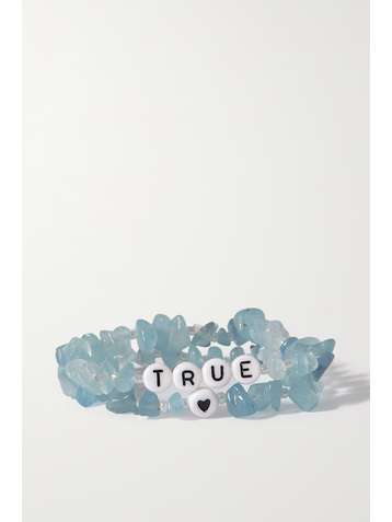 TBALANCE CRYSTALS Set aus zwei Armbändern mit Aquamarinen und Emaille