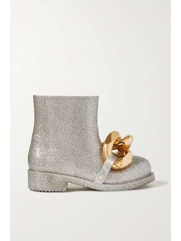 JW ANDERSON Gummistiefel in Glitter-Optik mit Kette