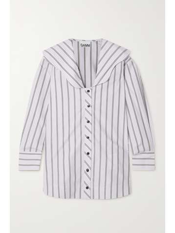 GANNI + NET SUSTAIN Oversized-Hemd aus gestreifter Biobaumwollpopeline