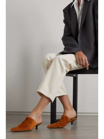KHAITE Mules en daim Volosa