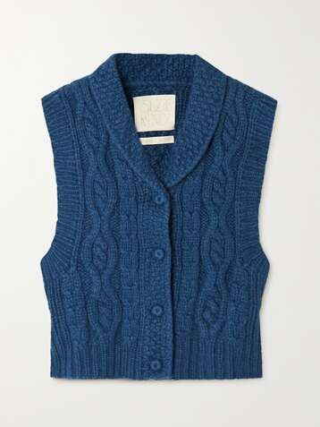 SUZIE KONDI Cable-knit cashmere tank